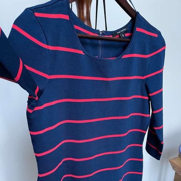 NWOT Pink Tartan Midi Dress - Picture 3 of 10